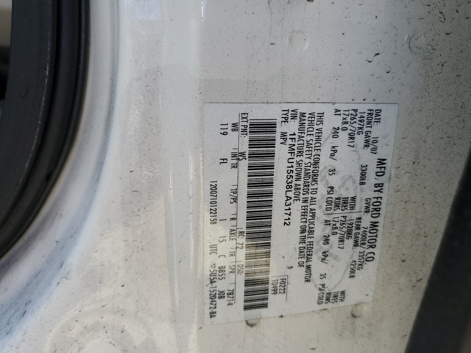 1FMFU15538LA31712 2008 Ford Expedition Xlt