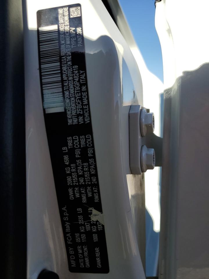 2016 Fiat 500X Trekking Plus VIN: ZFBCFYET9GP482419 Lot: 61387494