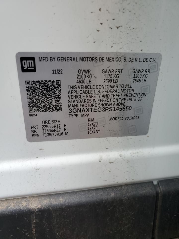 2023 Chevrolet Equinox Lt VIN: 3GNAXTEG3PS145650 Lot: 63932984