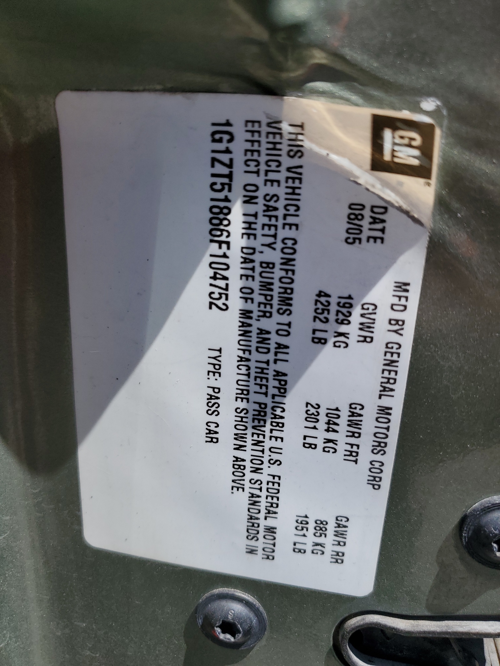 1G1ZT51886F104752 2006 Chevrolet Malibu Lt