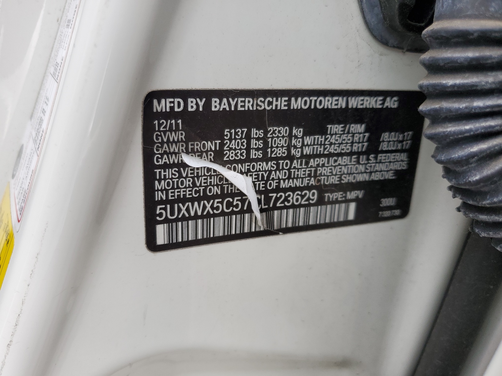 5UXWX5C57CL723629 2012 BMW X3 xDrive28I