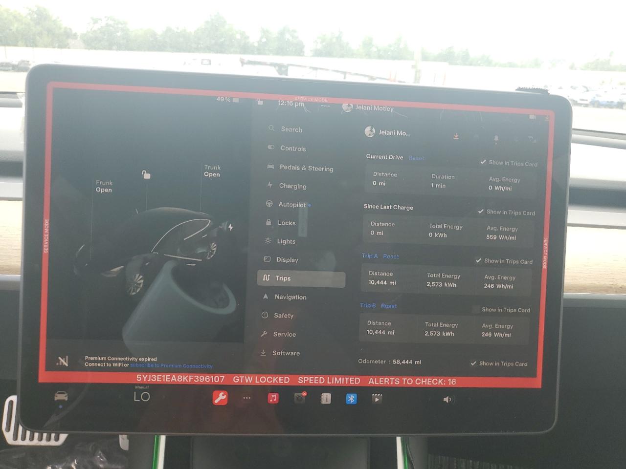 2019 Tesla Model 3 VIN: 5YJ3E1EA8KF396107 Lot: 64198194