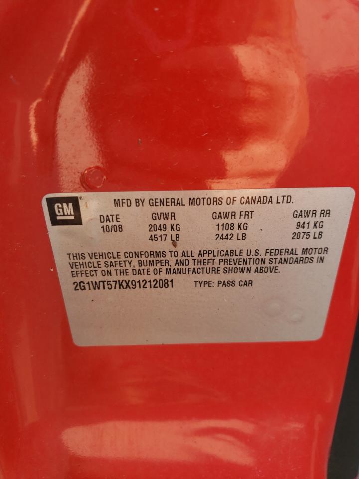 2009 Chevrolet Impala 1Lt VIN: 2G1WT57KX91212081 Lot: 64366424