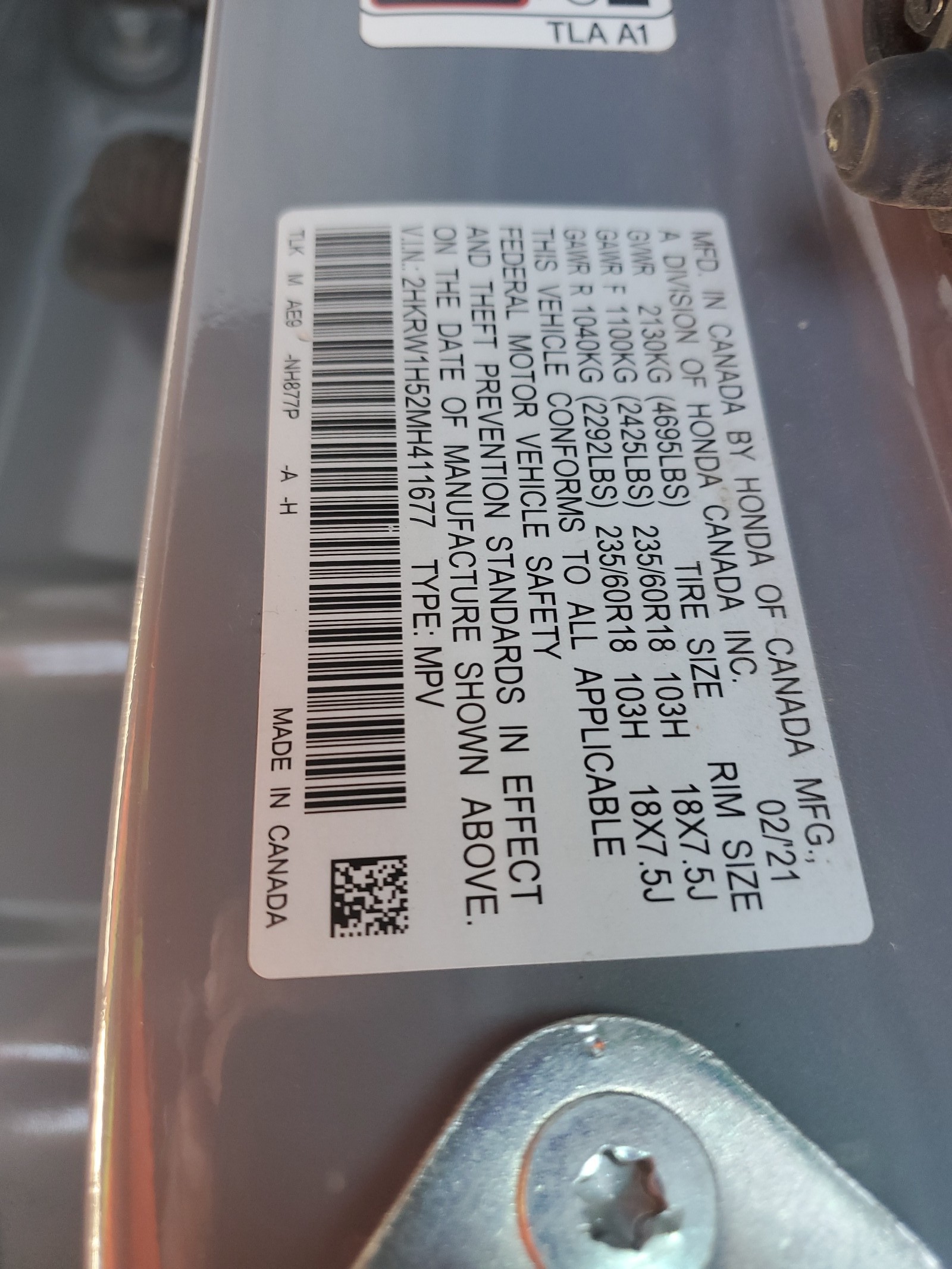 2HKRW1H52MH411677 2021 Honda Cr-V Ex