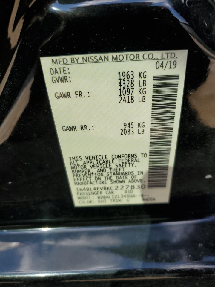 1N4BL4EV8KC227830 2019 Nissan Altima Sl