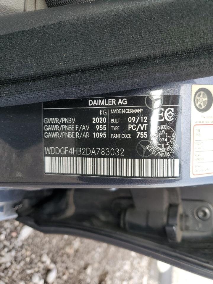 2013 Mercedes-Benz C 250 VIN: WDDGF4HB2DA783032 Lot: 60663744