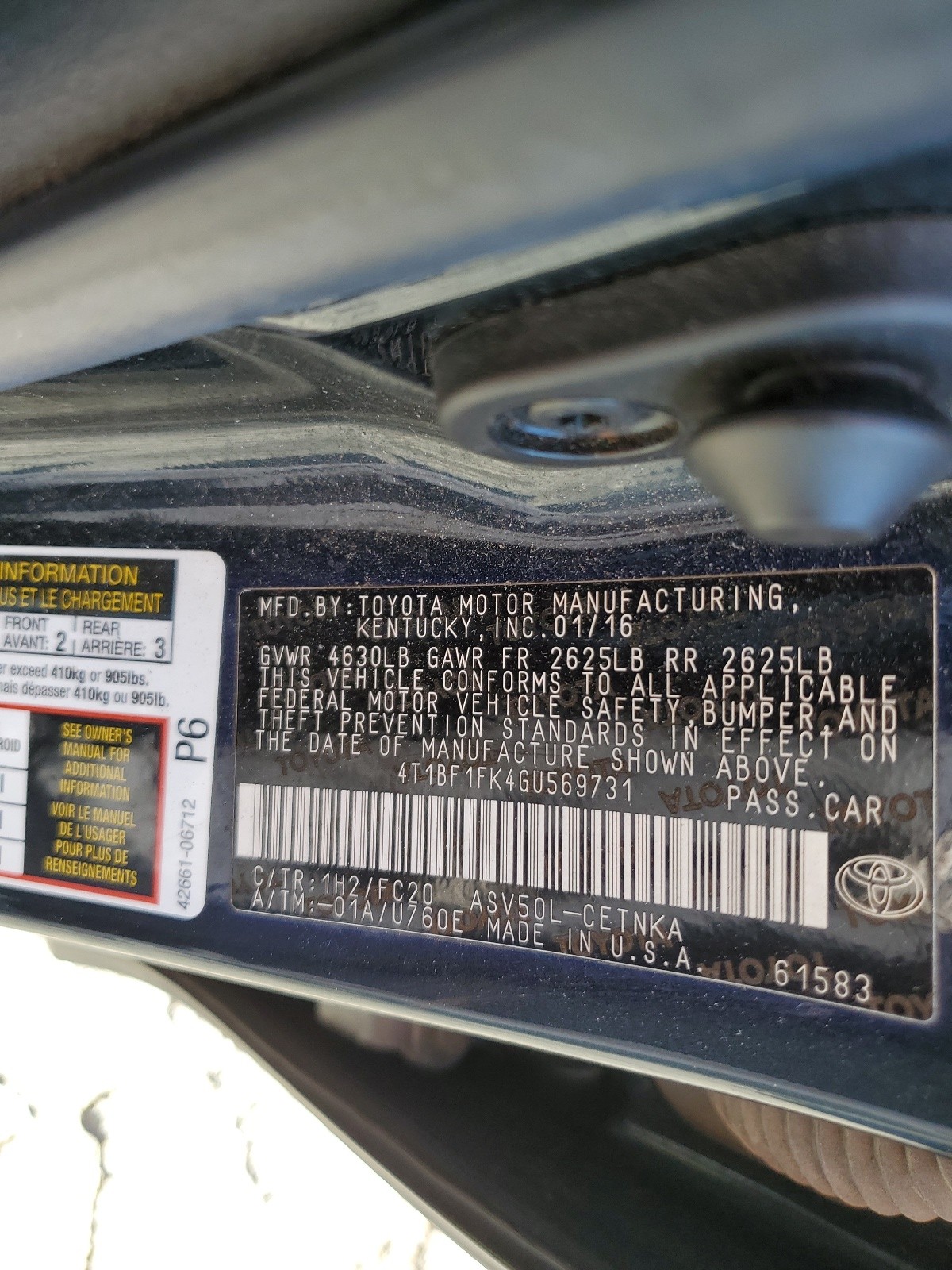 4T1BF1FK4GU569731 2016 Toyota Camry Le