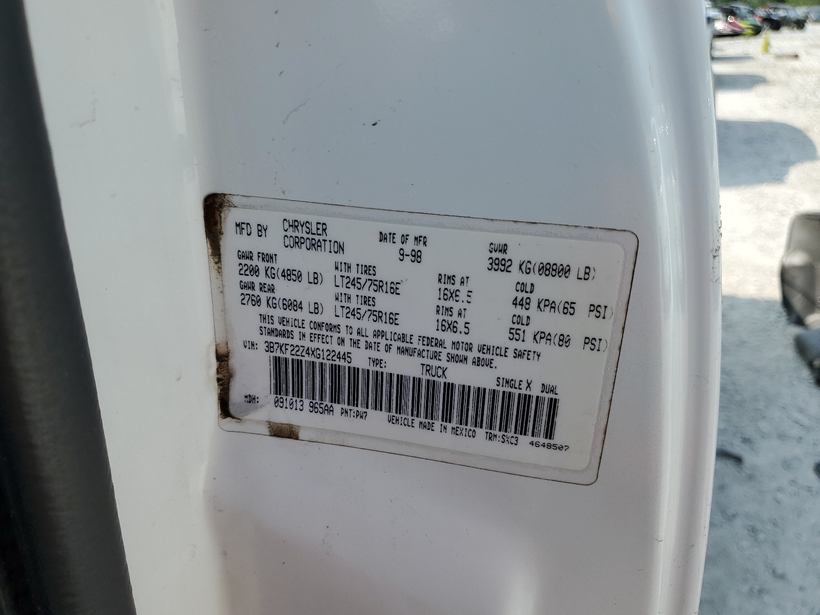 3B7KF22Z4XG122445 1999 Dodge Ram 2500