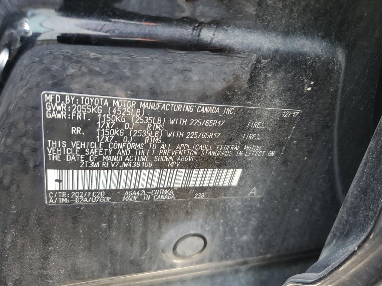 2T3WFREV7JW438108 2018 TOYOTA RAV 4 - Image 13