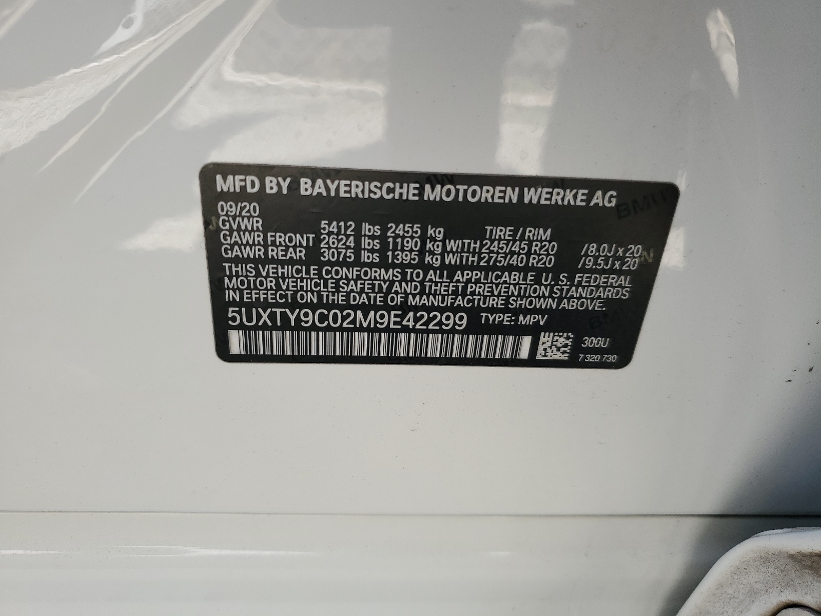 5UXTY9C02M9E42299 2021 BMW X3 xDrivem40I