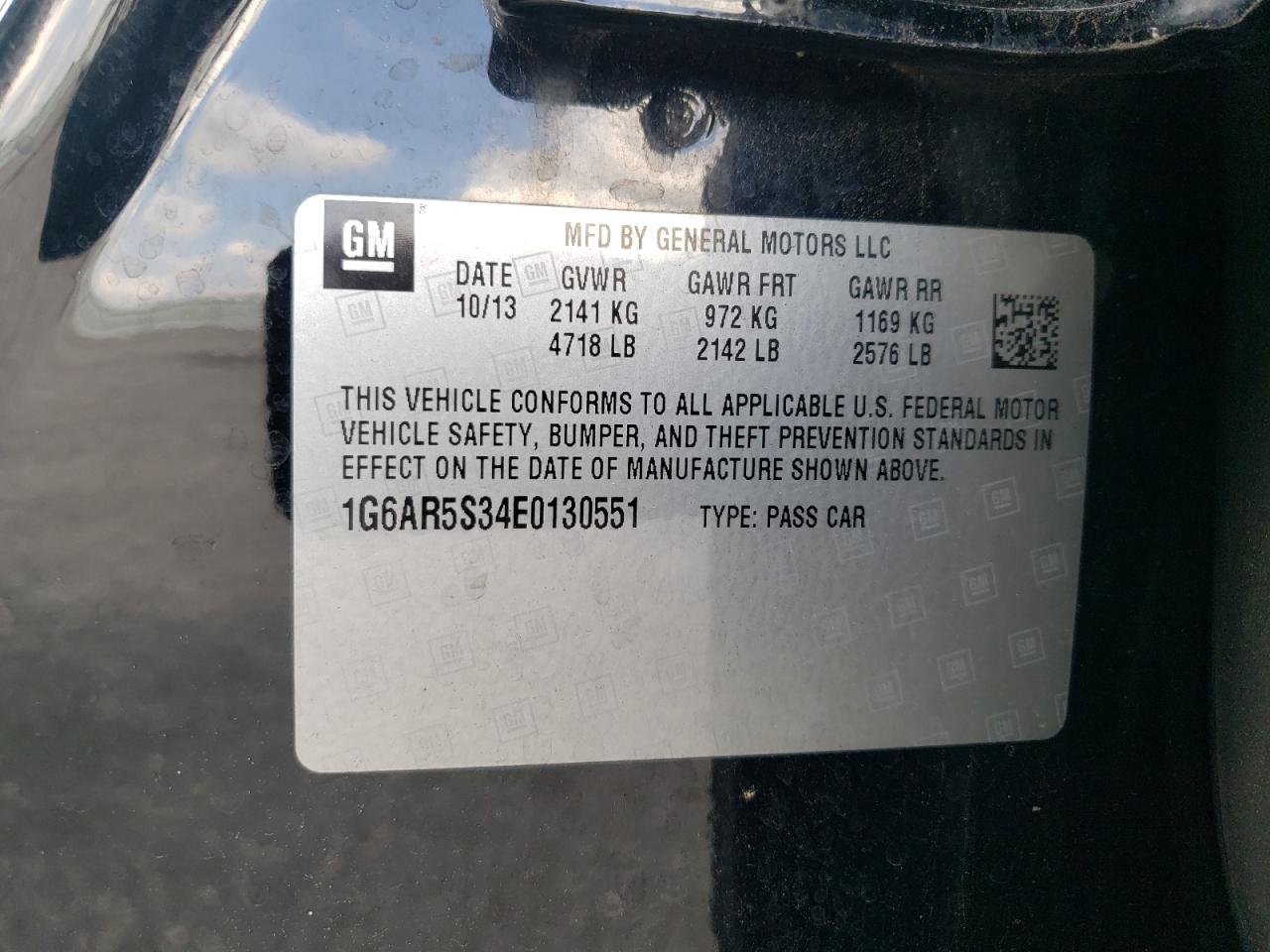 2014 Cadillac Cts Luxury Collection VIN: 1G6AR5S34E0130551 Lot: 63615244