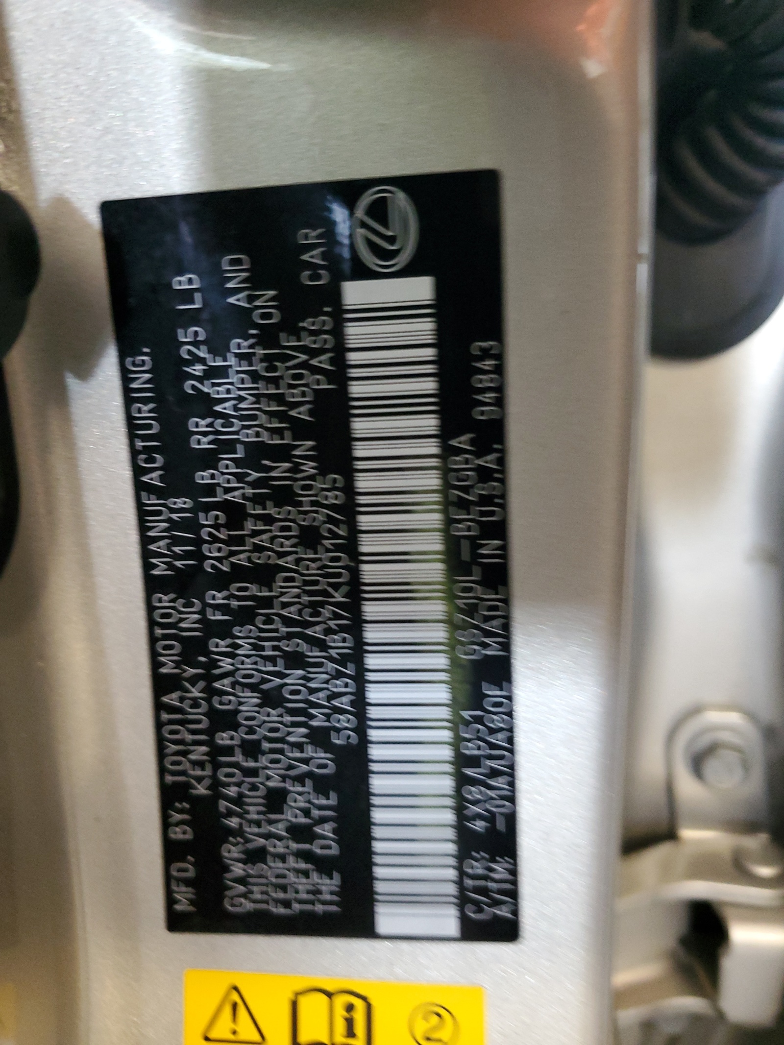 58ABZ1B17KU012785 2019 Lexus Es 350