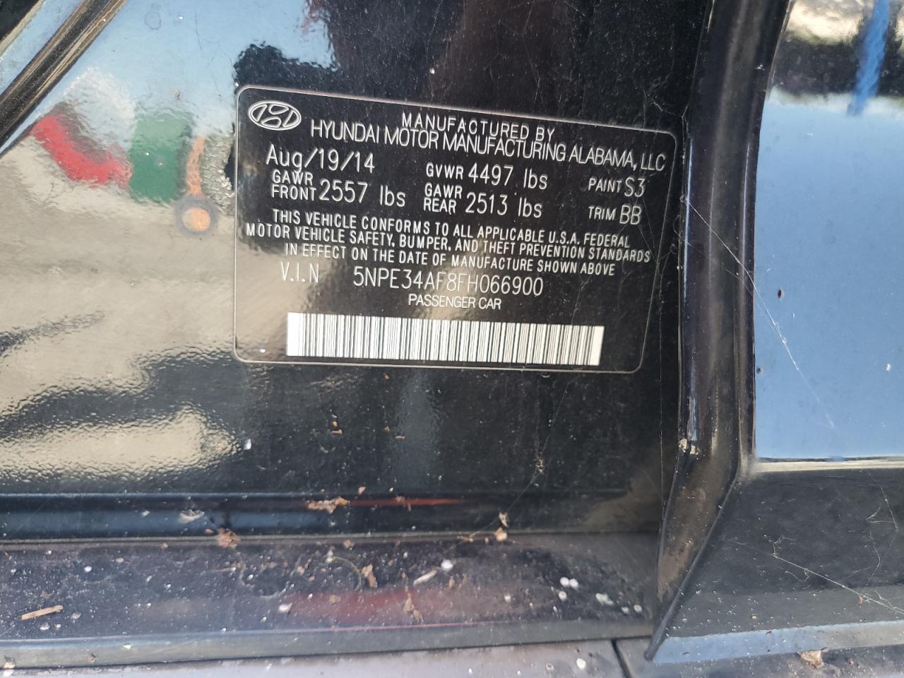 2015 Hyundai Sonata Sport VIN: 5NPE34AF8FH066900 Lot: 63581264