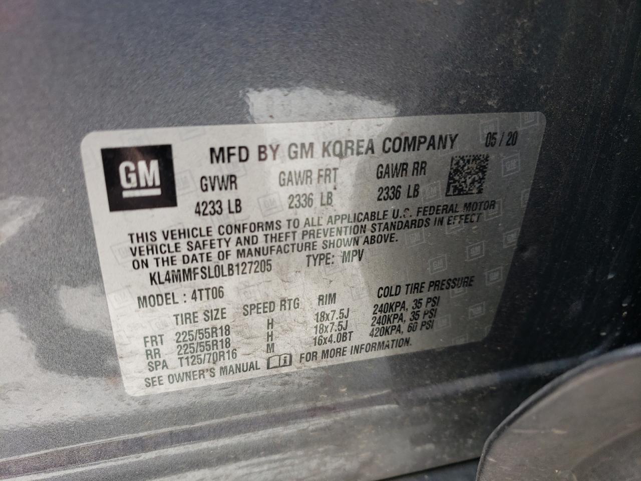 2020 Buick Encore Gx Essence VIN: KL4MMFSL0LB127205 Lot: 64347414