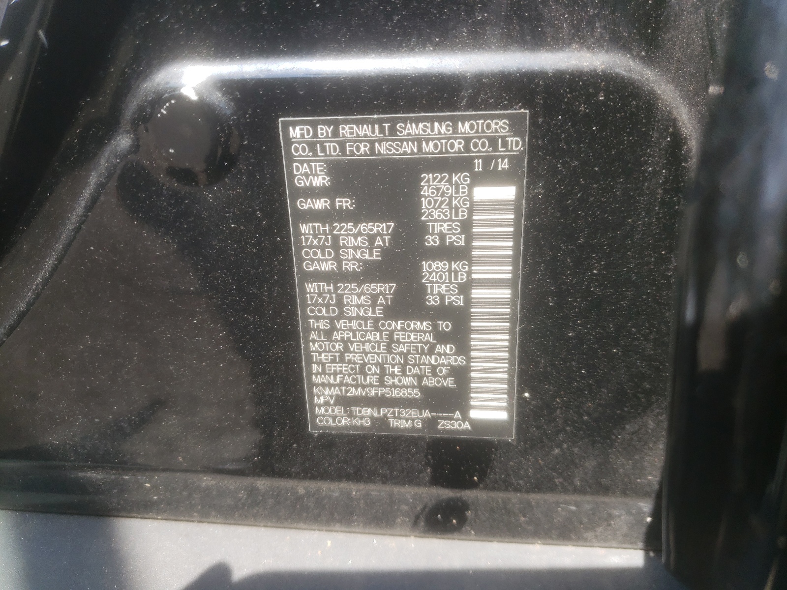 KNMAT2MV9FP516855 2015 Nissan Rogue S