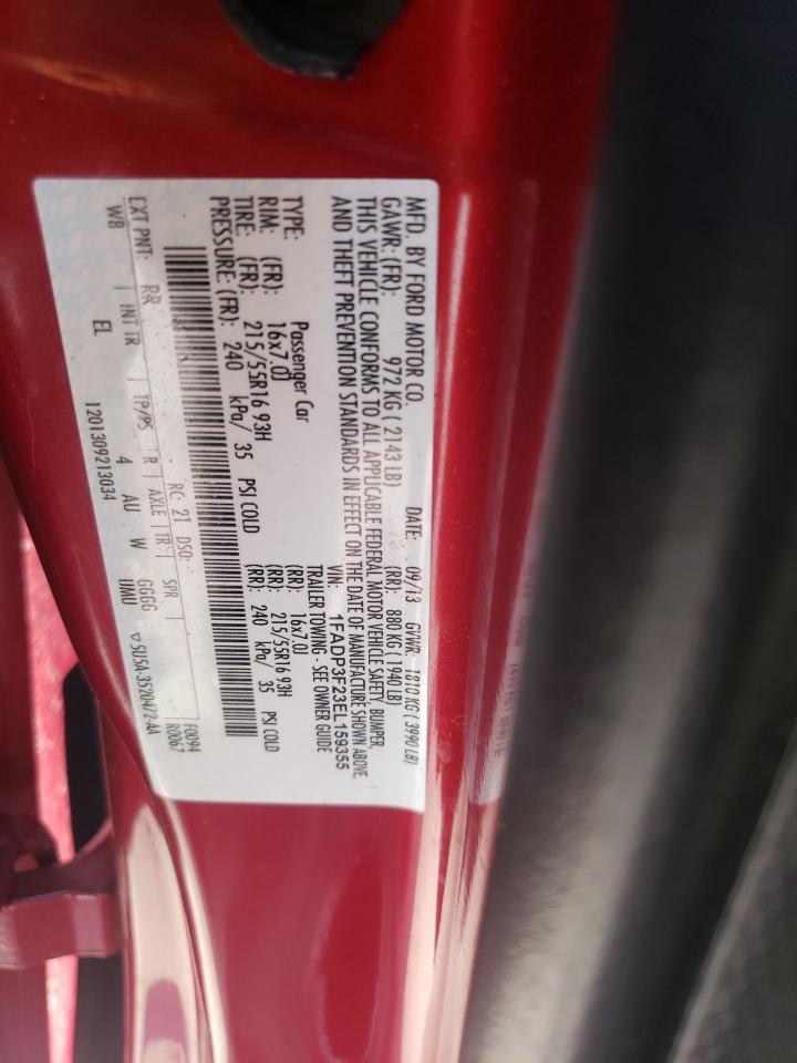 2014 Ford Focus Se VIN: 1FADP3F23EL159355 Lot: 62626964