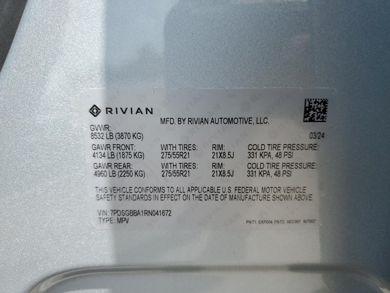 7PDSGBBA1RN041672 2024 Rivian R1S Adventure