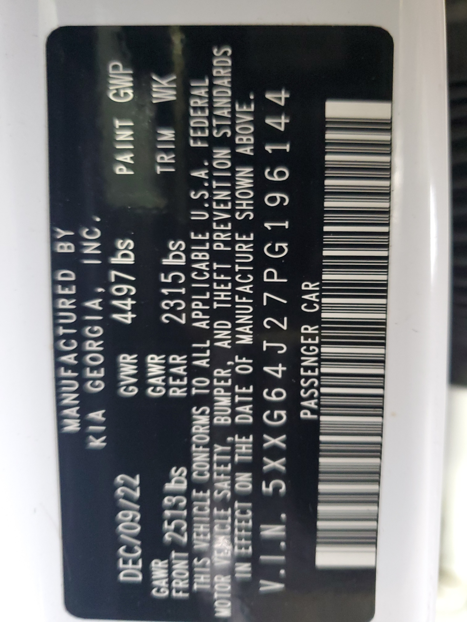 5XXG64J27PG196144 2023 Kia K5 Gt Line