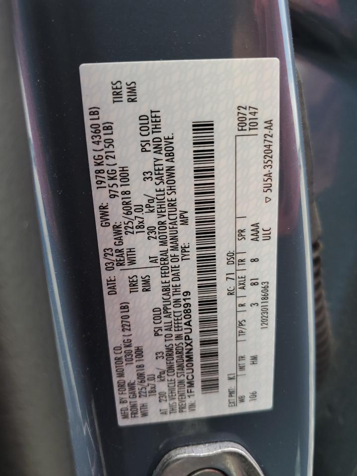 2023 Ford Escape St Line VIN: 1FMCU0MNXPUA08919 Lot: 63382884