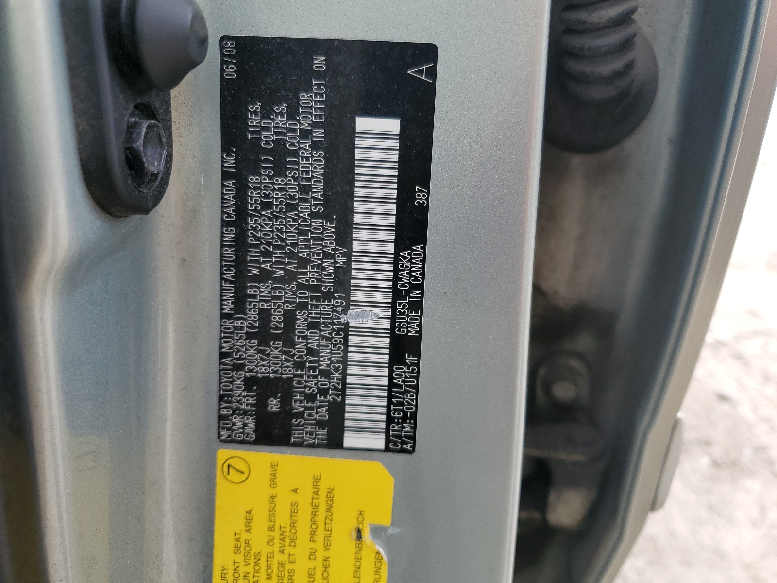 2T2HK31U59C117491 2009 Lexus Rx 350