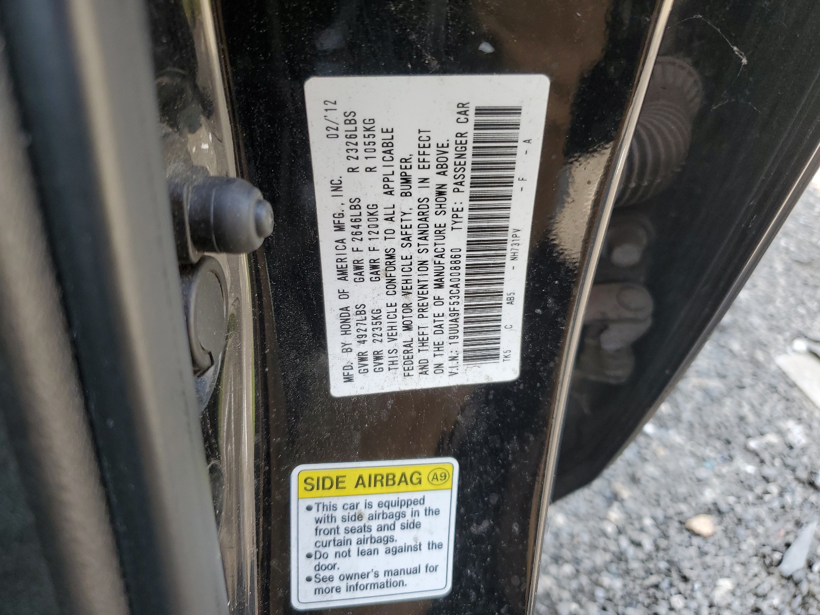 19UUA9F53CA008860 2012 Acura Tl