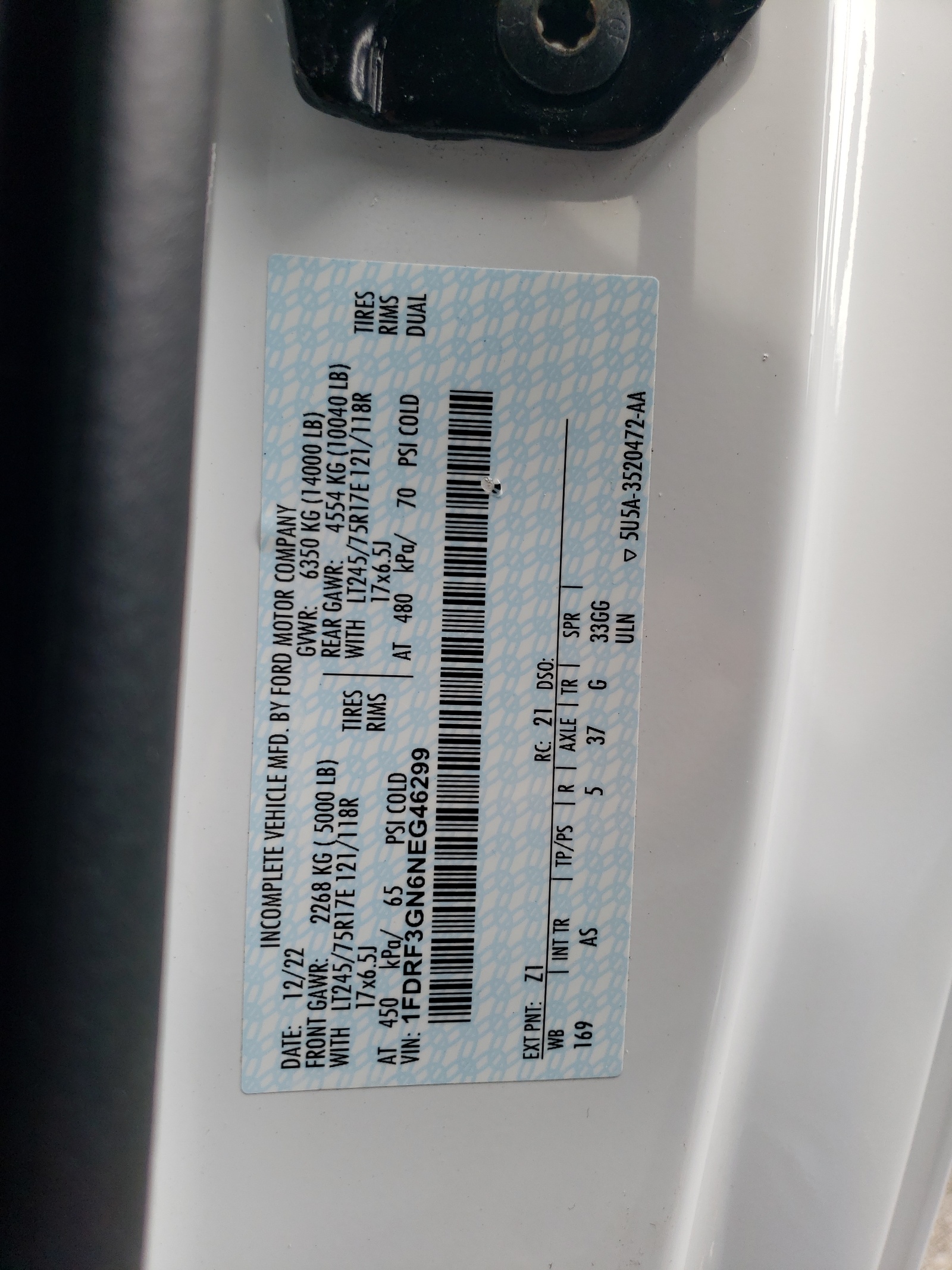 1FDRF3GN6NEG46299 2022 Ford F350 Super Duty