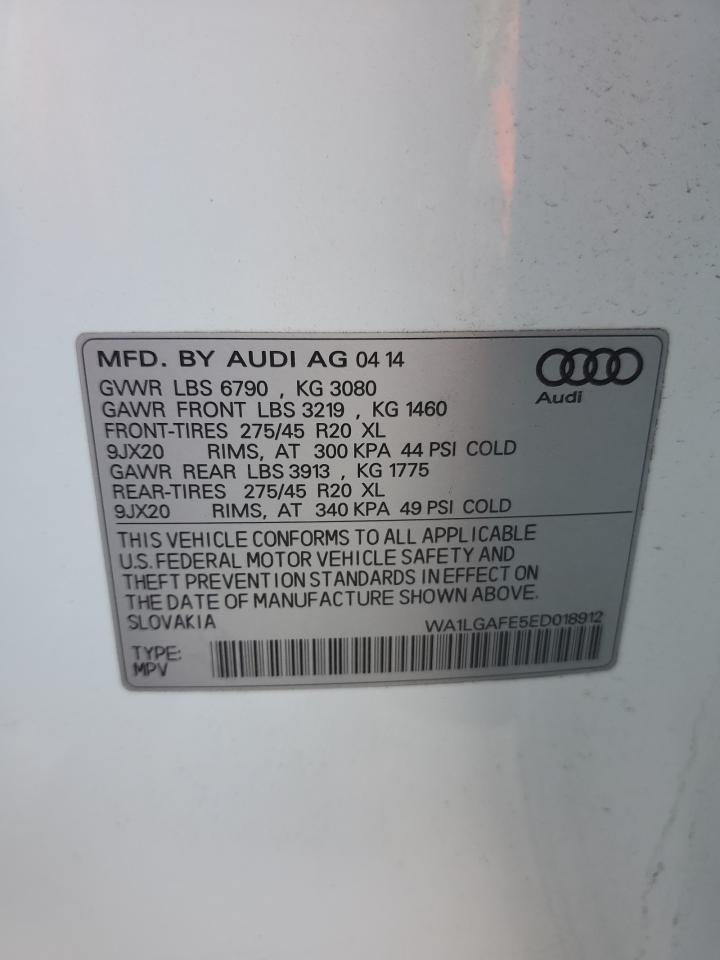 WA1LGAFE5ED018912 2014 Audi Q7 Premium Plus