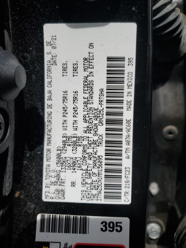 2021 Toyota Tacoma Double Cab VIN: 3TMAZ5CN1MM156095 Lot: 63099054