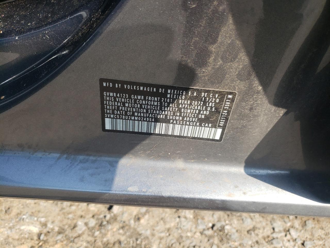 2021 Volkswagen Jetta S VIN: 3VWC57BU2MM024954 Lot: 64082544