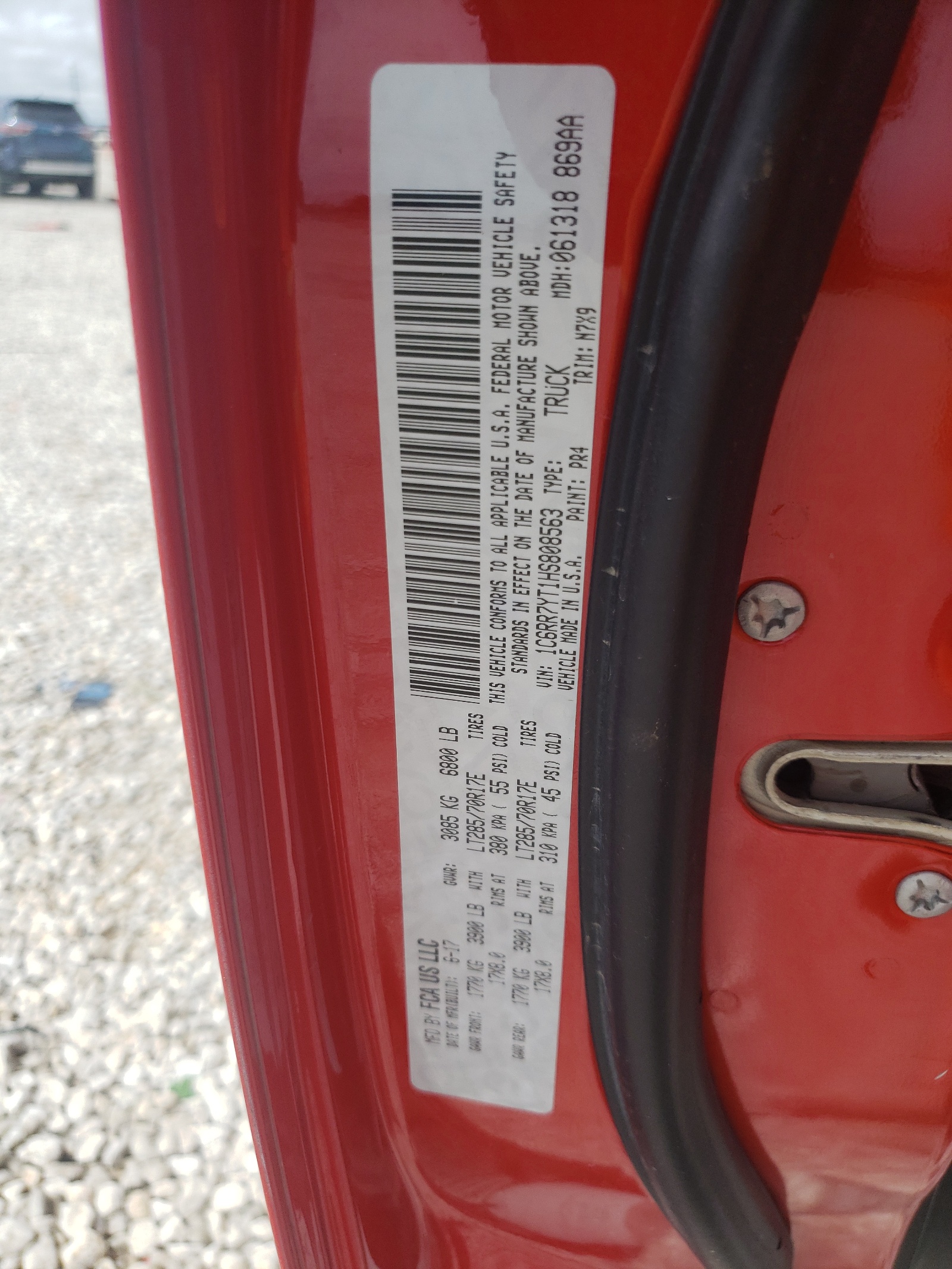 1C6RR7YT1HS808563 2017 Ram 1500 Rebel