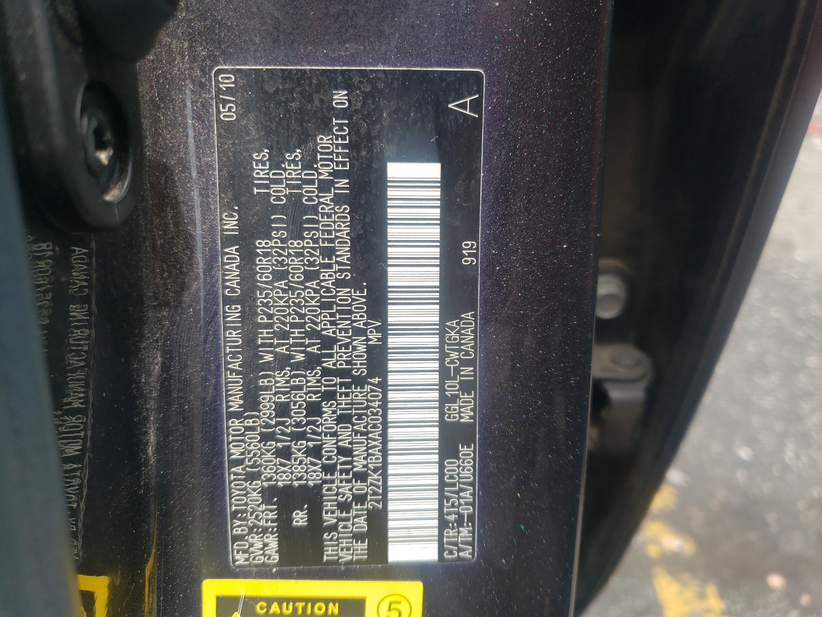 2T2ZK1BAXAC034074 2010 Lexus Rx 350