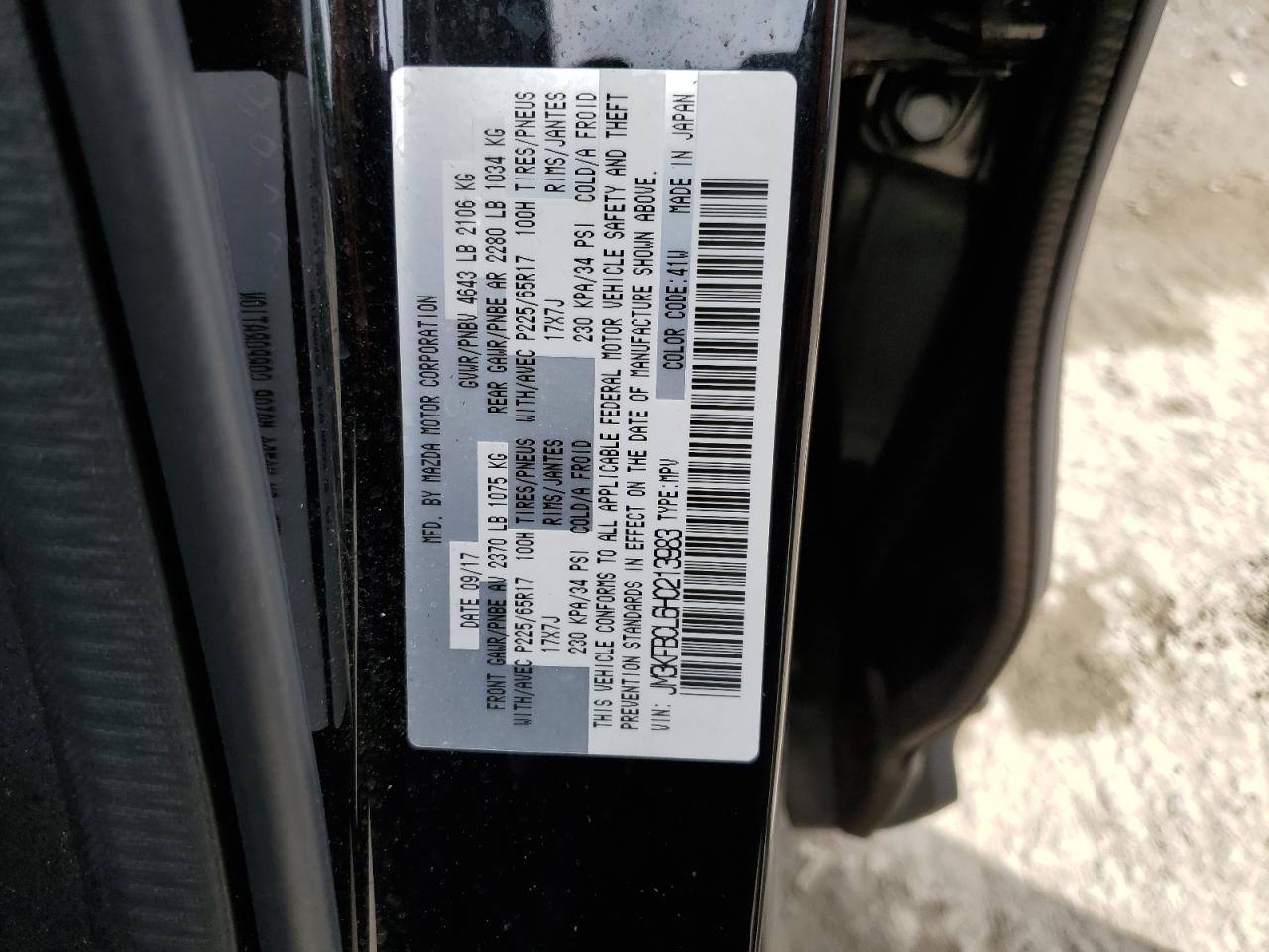 JM3KFBCL6H0213983 2017 Mazda Cx-5 Touring