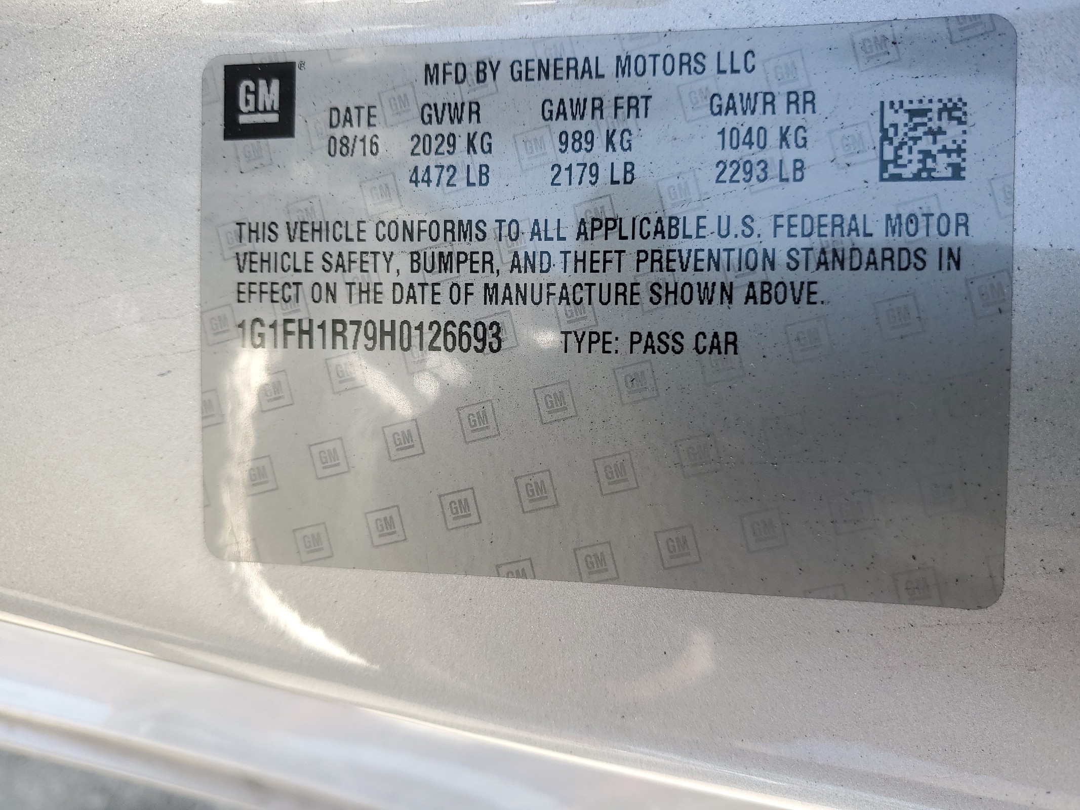 1G1FH1R79H0126693 2017 Chevrolet Camaro Ss