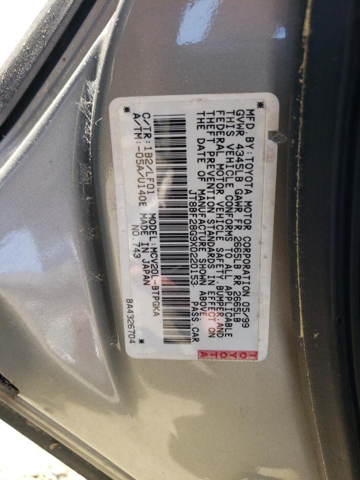 1999 Lexus Es 300 VIN: JT8BF28G9X0220153 Lot: 63341524