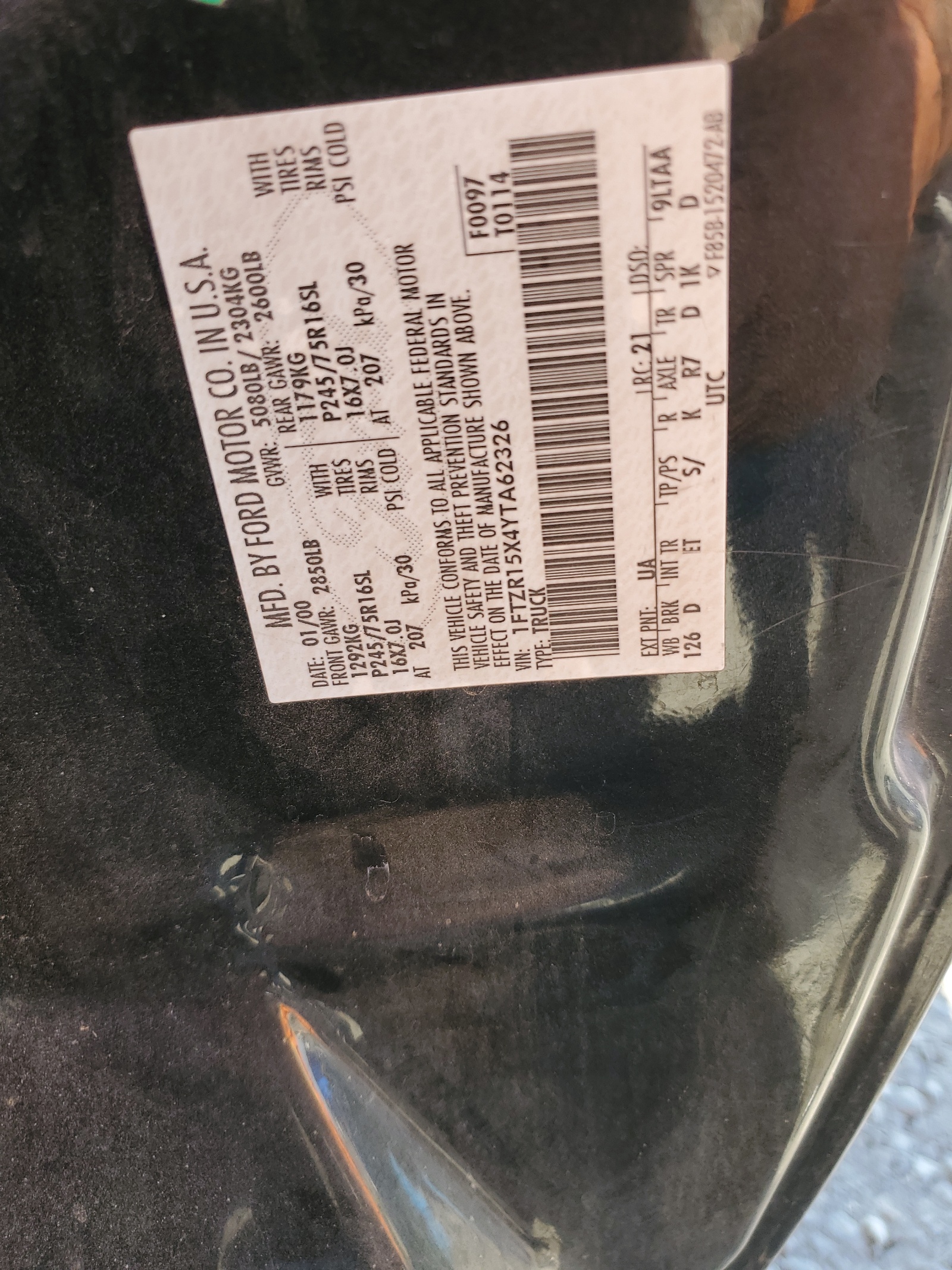 1FTZR15X4YTA62326 2000 Ford Ranger Super Cab