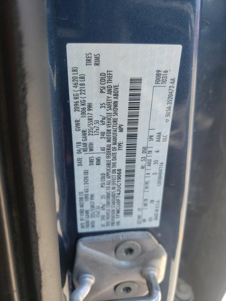 2018 Ford Escape S VIN: 1FMCU0F74JUC19068 Lot: 61084524