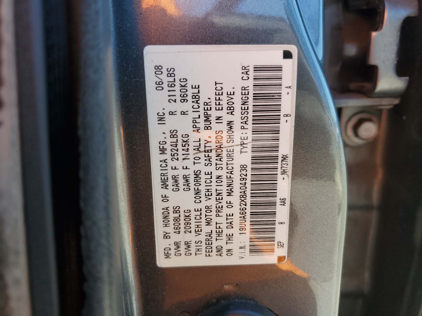 19UUA662X8A049238 2008 Acura Tl