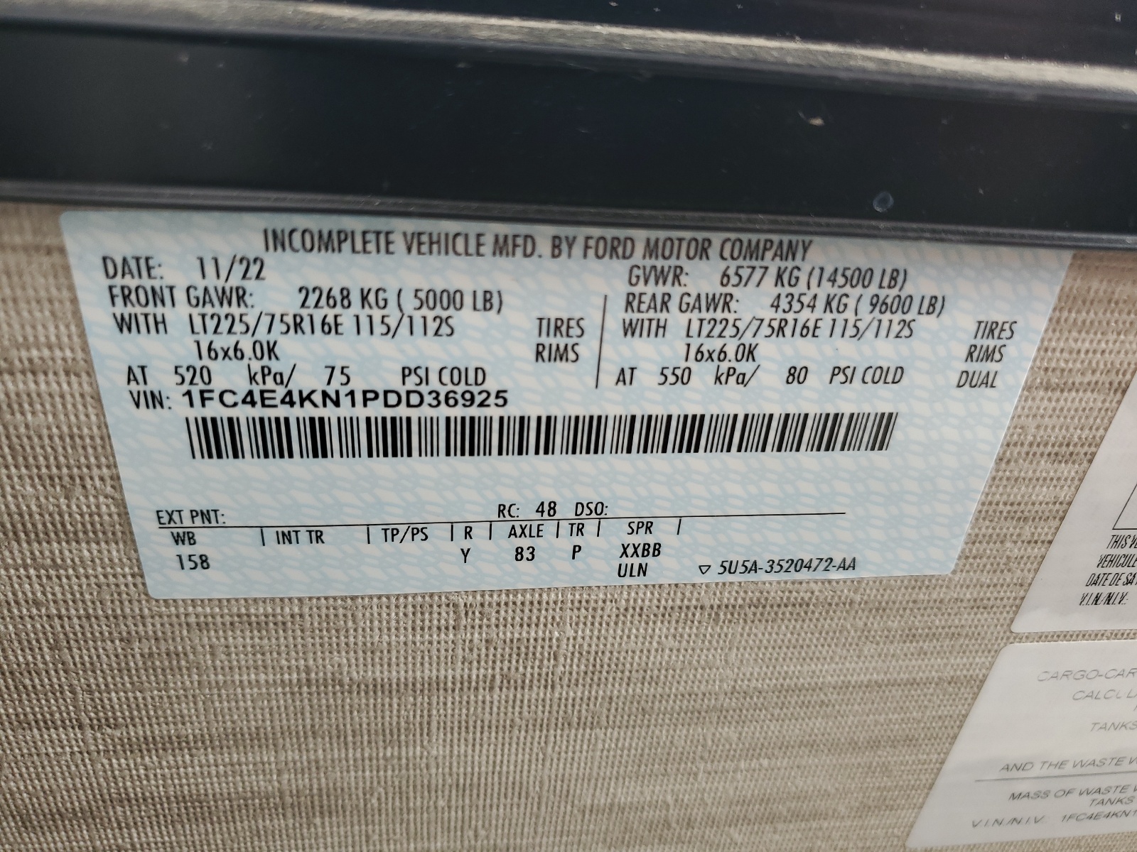 1FC4E4KN1PDD36925 2023 Ford Econoline E450 Super Duty Commercial Stripped Chassis