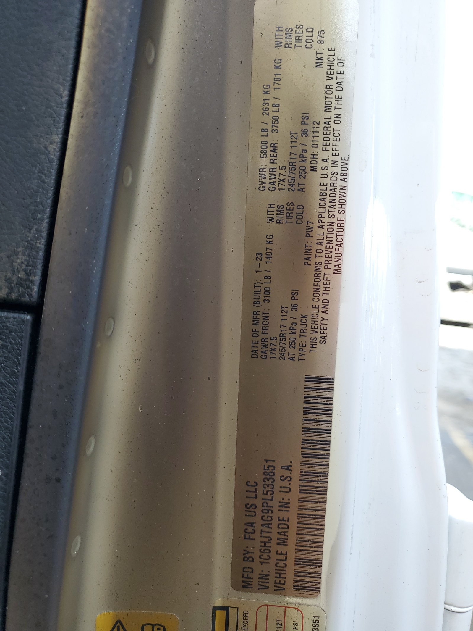 1C6HJTAG9PL533851 2023 Jeep Gladiator Sport