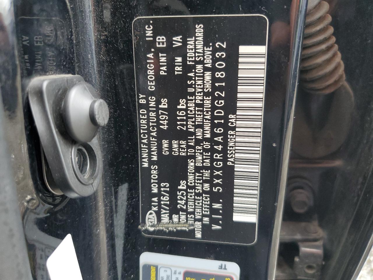 2013 Kia Optima Sx VIN: 5XXGR4A61DG218032 Lot: 64469174