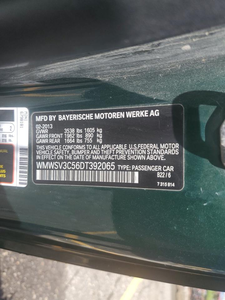 2013 Mini Cooper S VIN: WMWSV3C56DT392065 Lot: 62501524