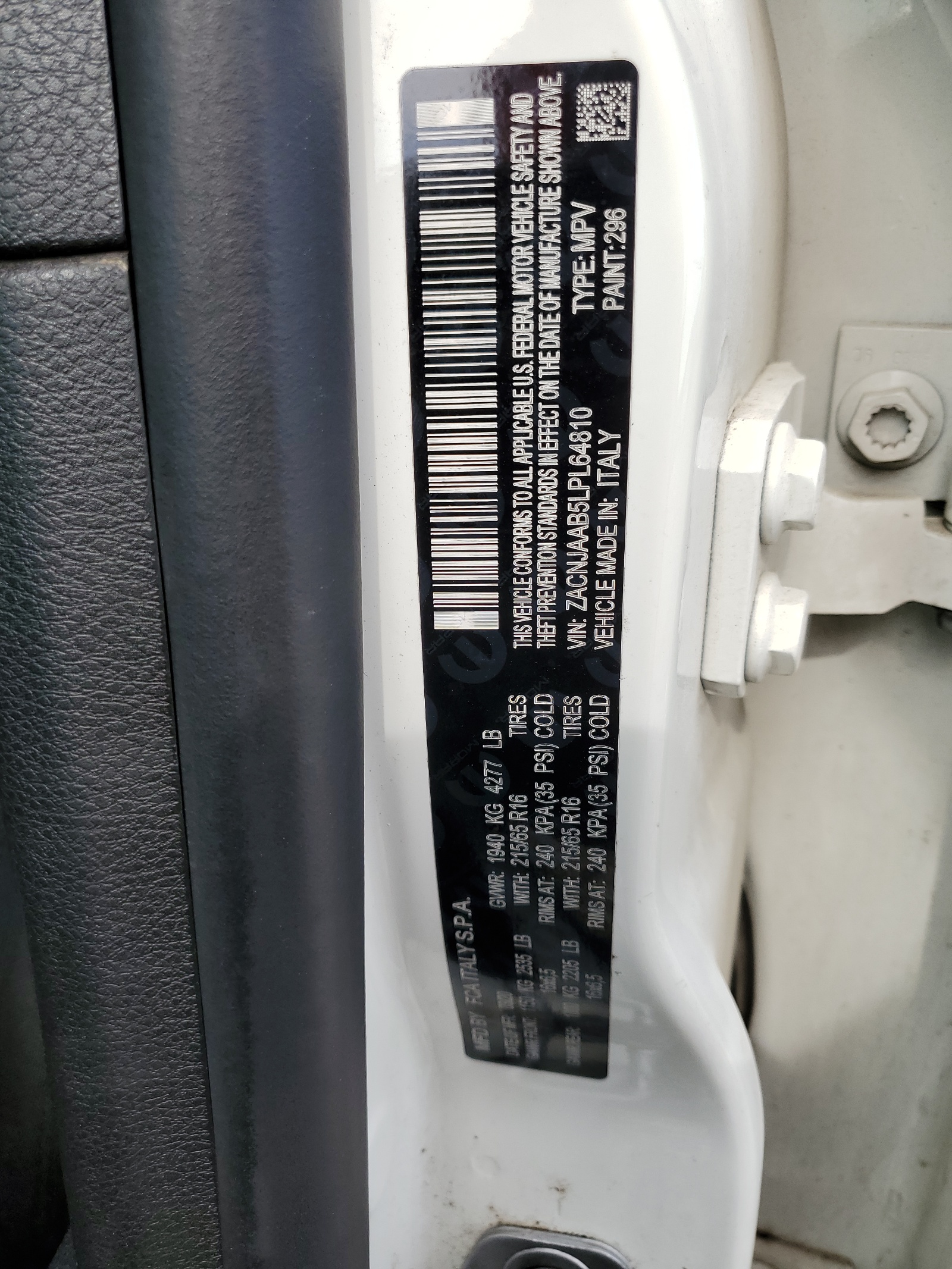 ZACNJAAB5LPL64810 2020 Jeep Renegade Sport