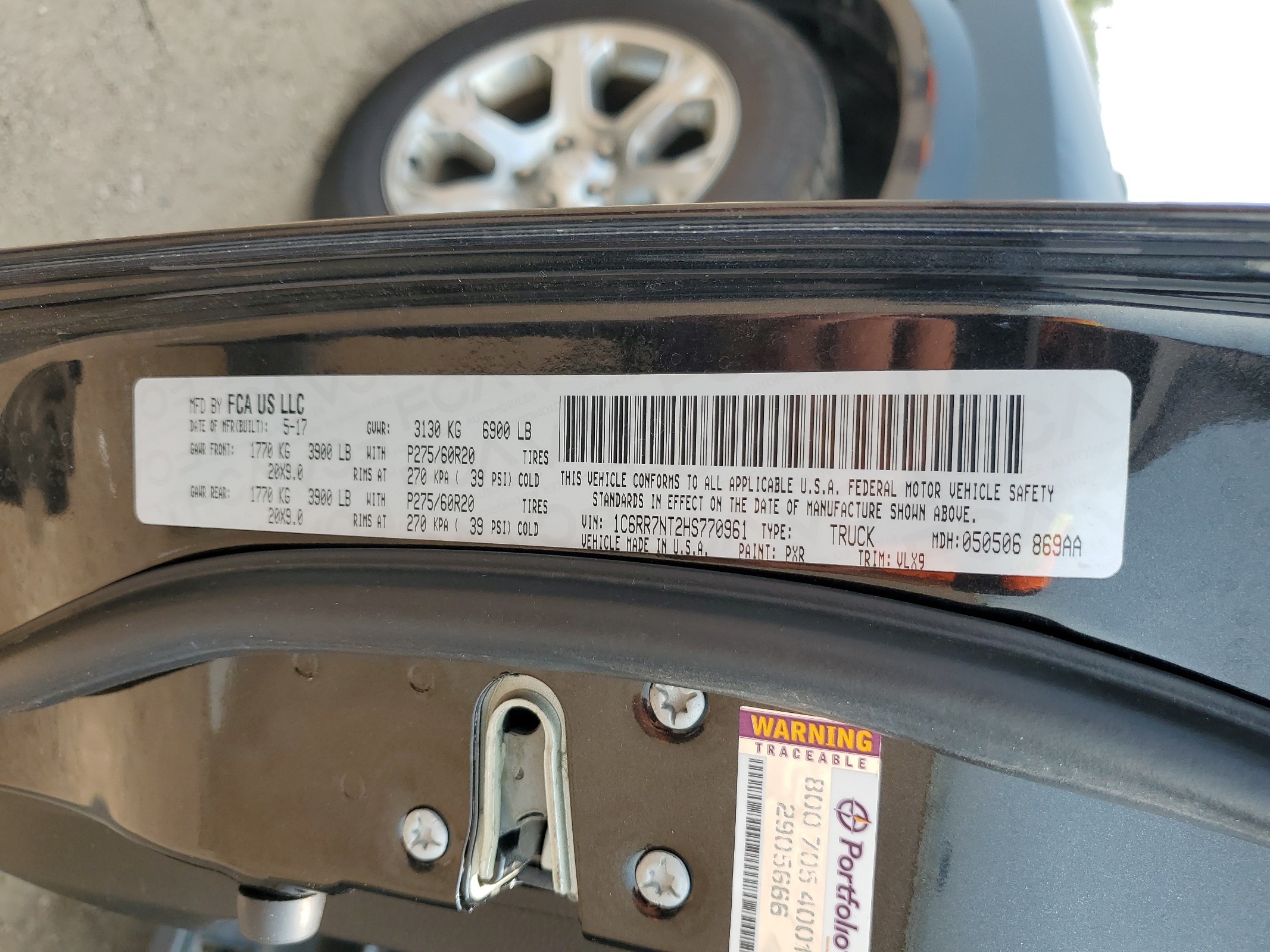 1C6RR7NT2HS770961 2017 Ram 1500 Laramie