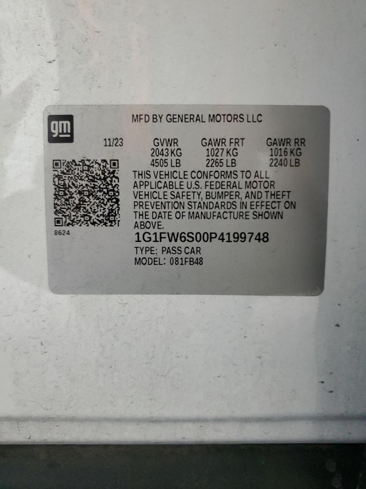 2023 Chevrolet Bolt Ev 1Lt VIN: 1G1FW6S00P4199748 Lot: 65411654