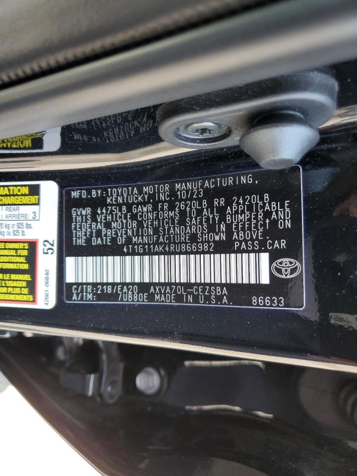 4T1G11AK4RU866982 2024 TOYOTA CAMRY - Image 12