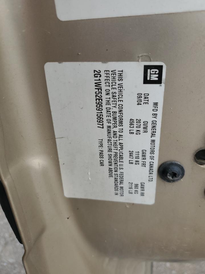 2005 Chevrolet Impala VIN: 2G1WF52E959156977 Lot: 63389904