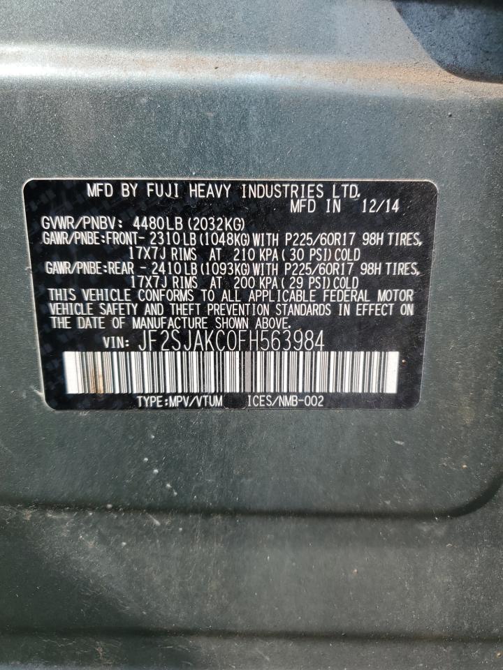 2015 Subaru Forester 2.5I Limited VIN: JF2SJAKC0FH563984 Lot: 64738044