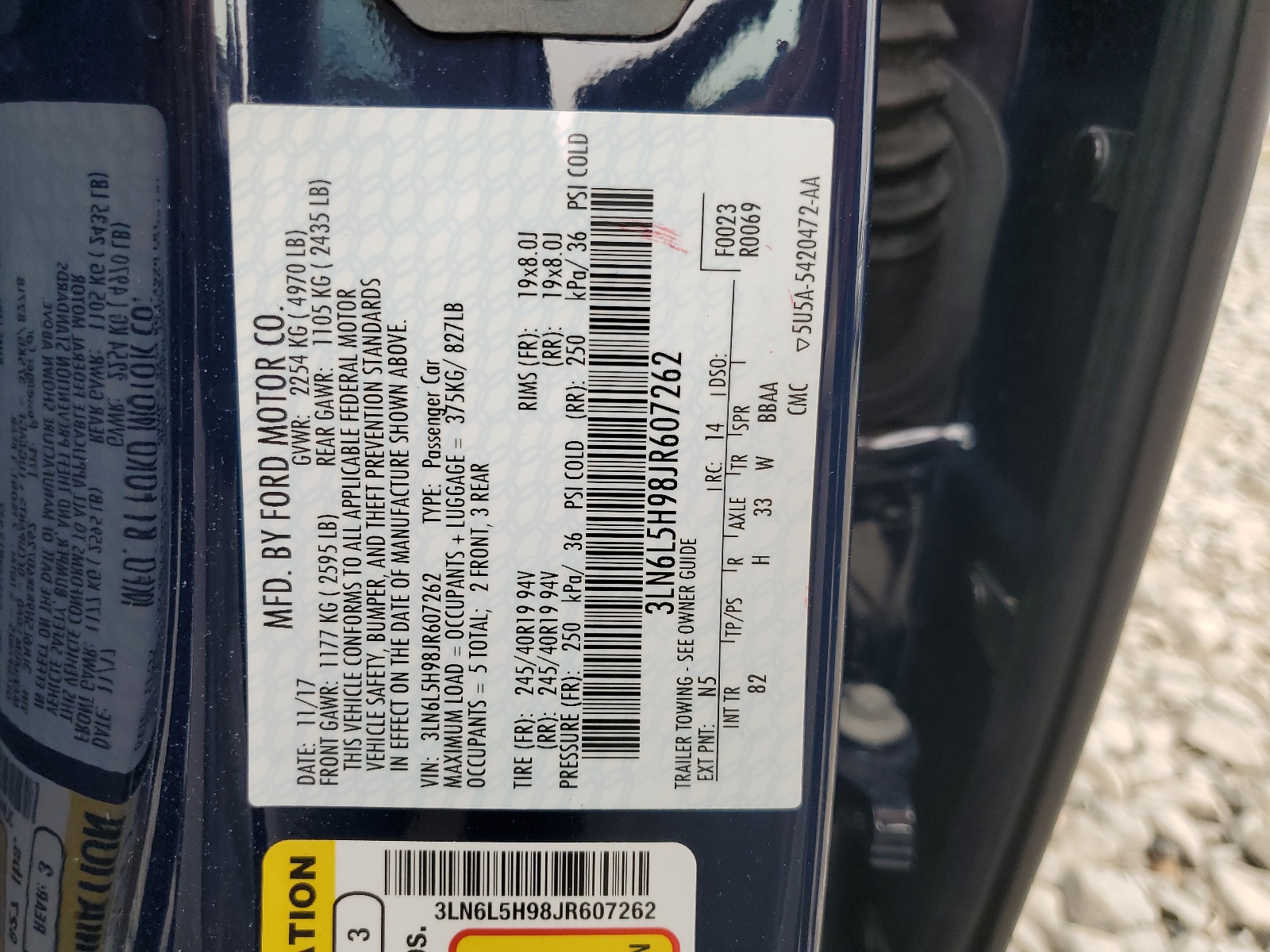 3LN6L5H98JR607262 2018 Lincoln Mkz Black Label