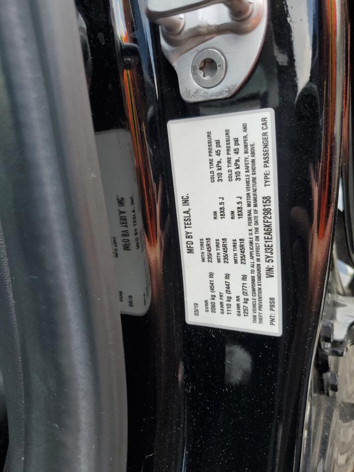 5YJ3E1EA6KF298158 2019 Tesla Model 3