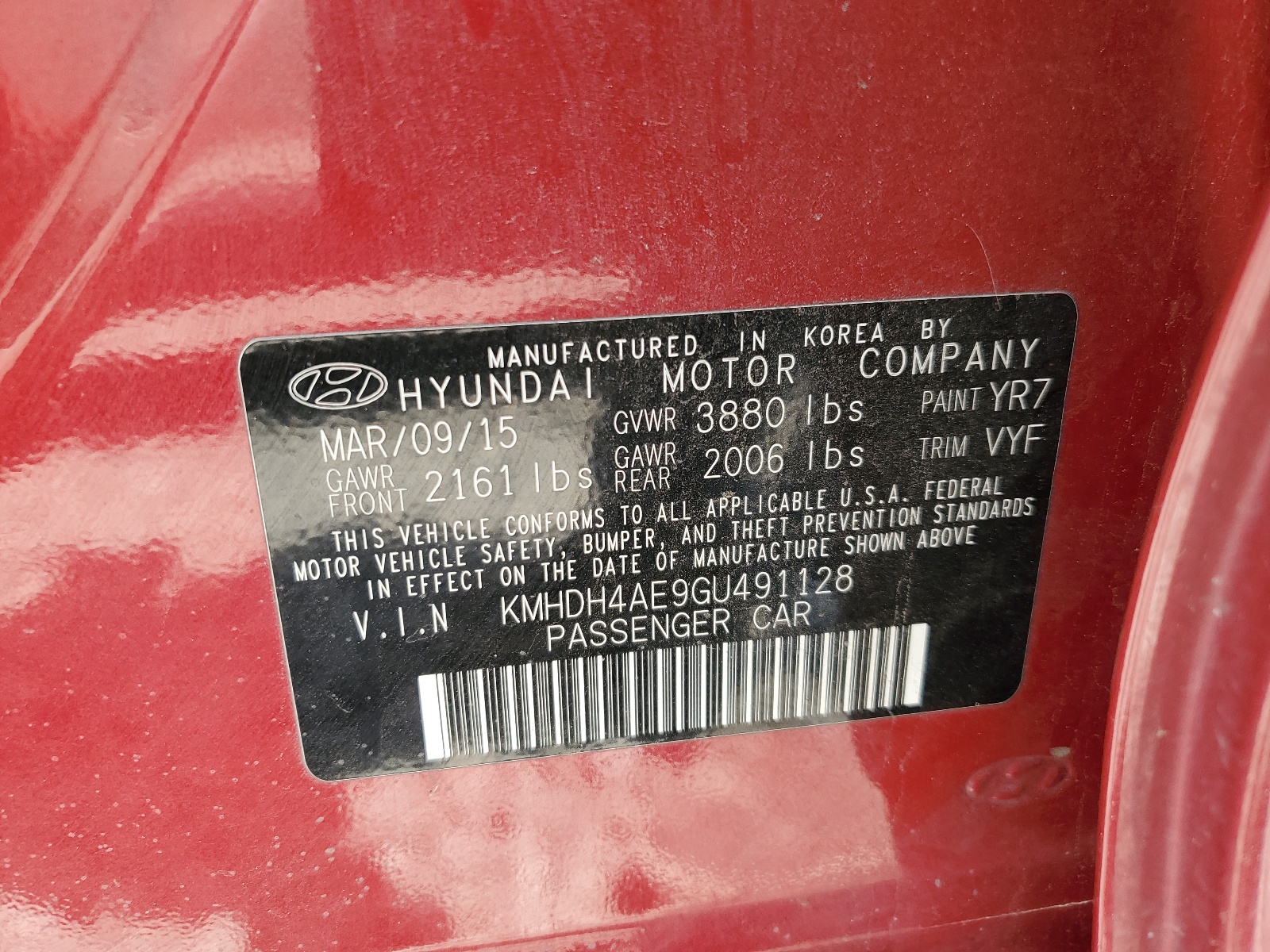 KMHDH4AE9GU491128 2016 Hyundai Elantra Se